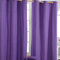 Homescapes 2er Set eifarbige Ösen Gardinen je B137 x L228 cm aus 100% Baumwolle, blickdichte Vorhänge/Dekoschals/Ösenvorhänge für Wohnzimmer oder Küche, lila