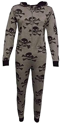 A2Z 4 Kids Kids Unisex Kids Unisex Skull & Cross Bone Print - Viscose Skull Onesie Grey & Black 13