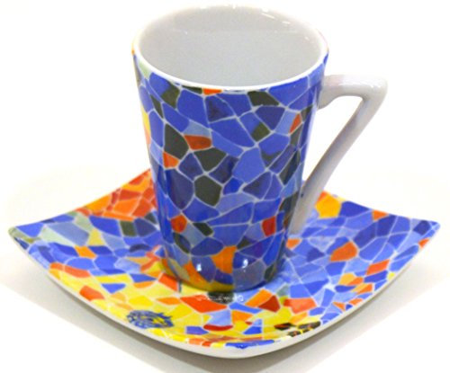 ART ESCUDELLERS Tasse/MUG Dong aus Porzellan, dekoriert im Gaudi Stil, 8,5 cm x 8,5 cm x 7 cm