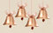 condecoro Metall-Hänger - Glocke - Dekohänger Geschenkanhänger Baumschmuck Kupfer, 4er Set