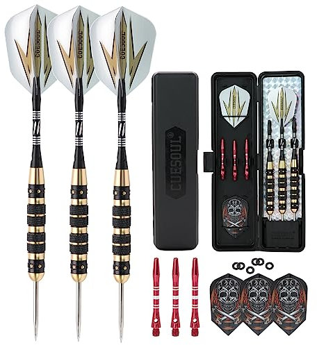 CUESOUL Archer 26 Gramm Steel Dartpfeile - Schwarze Beschichtung Messing Fässer