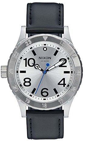 NIXON 38-20 Leather -Spring 2017- Silver/Black / Blue