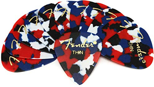 Fender Classic Celluloid, Confetti, 351 Shape, Thin, 12 Count