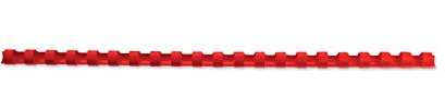 GBC 4028214 Binderücken Plastik, A4, 21 Ringe, 8 mm, 45 Blatt, 100 Stück, rot