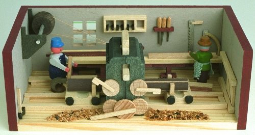 Miniaturstübchen Sägewerk Miniaturstube Stübchen 11cm Erzgebirge NEU
