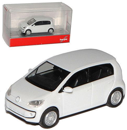 Volkwagen Up Weiss 5 Türer Ab 2011 H0 1/87 Herpa Modell Auto mit individiuellem Wunschkennzeichen