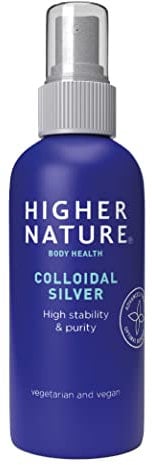 Higher Nature - Colloidal Silver - Purified Water with Premium Grade Silver - Antiseptic Spray, Disinfectant Spray, Colloidal Silver Spray - 100ml
