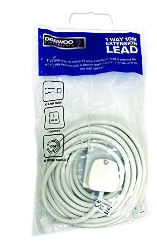 Daewoo 1 Gang, 10 Metre Extension Cable With Power On Indicator