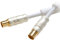 Vivanco HQ HDTV Antennenkabel Koaxstecker Koaxkupplung 110dB 24K vergoldete Kontakte weiß 10,0m