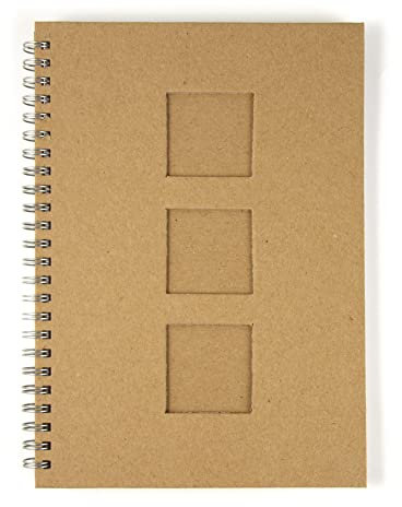 Rayher Notizbuch, mit Passepartoutstanzung,HF, 3 Quadrate, DIN A5, 60 Blatt, 100 g/m2, 8160700