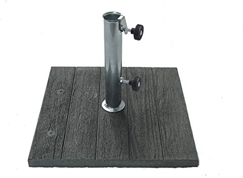 Maffei Art 304 Fuß für Sonnenschirme aus Beton Holzoptik. Gewicht kg. 20. Grösse cm.50x50. Verzincktstahl Rohr mit Adapter. Made in Italy