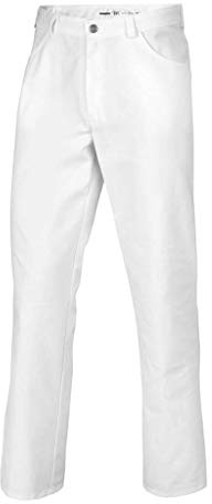 BP 1643-686-21-Ss Unisex-Hose, Jeans-Stil mit verstellbarem Gummizug hinten, 230,00 g/m² Stoffmischung mit Stretch, weiß, Ss