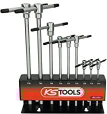 KS Tools 158.5211 – Expositor de 9 llaves Torx con mango en T/9 piezas