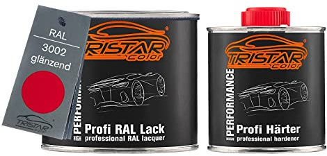 TRISTARcolor RAL 3002 Karminrot 2K Autolack glänzend 0,75 Liter / 750 ml Dose inkl. Härter