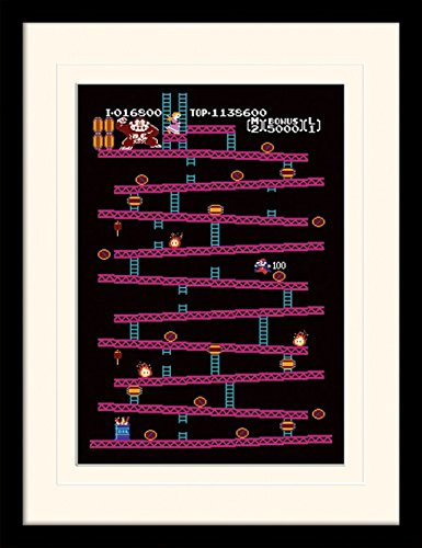 1art1 Donkey Kong Poster NES Gerahmtes Bild Mit Edlem Passepartout | Wand-Bilder | Im Bilderrahmen 40x30 cm