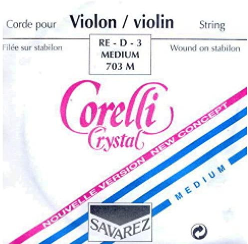 Corelli Violin Saiten Crystal D Stabilon-Nylon/Silber umsonnen Medium 703M