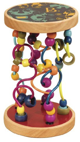 B. Toys Baby Spielzeug Motorikschleifen mit Holzperlen Holzspielzeug, Motorikspielzeug, Babyspielzeug mit Geräuschen für Kinder ab 18 Monaten - Loopty Loo Perlenbahnlabyrinth
