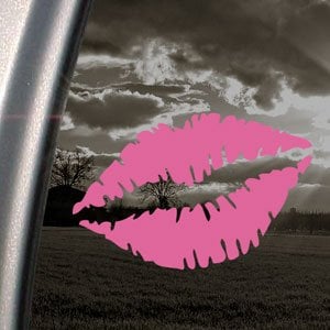 Autocollant Rose pour Voiture en Forme de Bouche de Femme