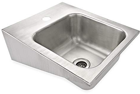 WAS 1975 000 Chromnickelstahl Handwaschbecken zur Wandmontage, 32cm x 41.5cm x 15cm