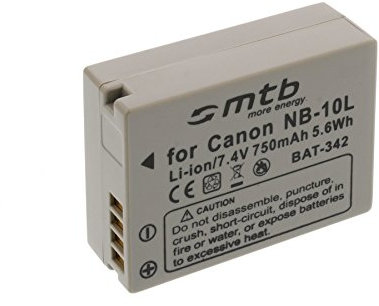 Batteria NB-10L per Canon PowerShot G15, G1X, SX40 HS, SX50 HS