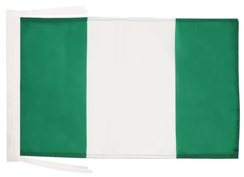 BANDERA de NIGERIA 45x30cm - BANDERINA NIGERIANA 30 x 45 cm cordeles - AZ FLAG