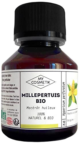 MyCosmetik - Macérât huileux de Millepertuis - BIO AB Issue de l'agriculture Biologique - 100% pure et naturelle - Fabriqué en France - Calmant et anti-inflammatoire - 50 ml