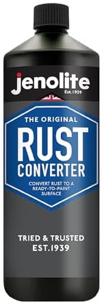 JENOLITE Rostumwandler mit Grundierung | 1 Liter | Leistungsstarker Rostumwandler für Autos und Fahrzeuge | Wasserbasierter Rostumwandler mit Grundierung, Schwarz | Rostumwandler Auto