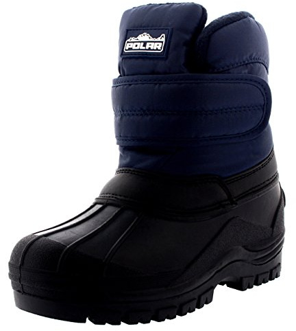 Unisex Kids Single Strap Thermal Winter Snow Hiking Outdoor Nylon Boots