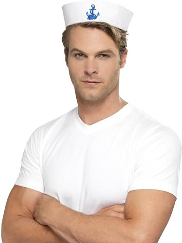 Smiffys US-Matrose Doughboy Mütze, mit Anker Halloween