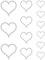 Samunshi® Herzen Autoaufkleber Set 'Outline' 869 6x3,5cm+4x5cm+3x7cm silber