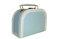 martoli Pappkoffer hellblau + kleine weiße Punkte 16 cm mit Trim