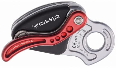 CAMP Druid PRO, Discensore autofrenante Unisex-Adulto, Rosso-Nero, Taglia Unica