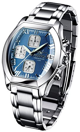 FIREFOX NEBUKADNEZAR FFS175-103b blau Damenuhr Armbanduhr Chronograph massiv Edelstahl Sicherheitsfaltschließe wasserdicht Laufwerk Miyota OS10