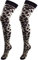 BB Accessories Gestreifte Overknee-Socken für Mädchen, Baumwolle, Größe 37-38, Cosplay-Kostüm, leopard, 4-5.5