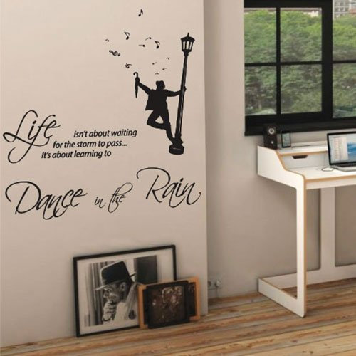 Wall Sticker Studio Wandaufkleber, Motiv Dance in the Rain, schwarz, M