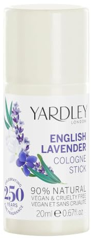 Yardley London Englisch Lavendel Köln Stick 20 ml | Solid Perfume Balm Stick with Relaxing and Soothing Fragrance, Travel Friendly, Vegan and Cruelty Free, 90% Natural