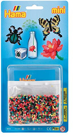 Hama Perlen 5513 Set mit ca. 2.000 Mini Bügelperlen mit Durchmesser 2,5 mm, Stiftplatte, inkl. Bügelpapier, kreativer Bastelspaß für Groß und Klein