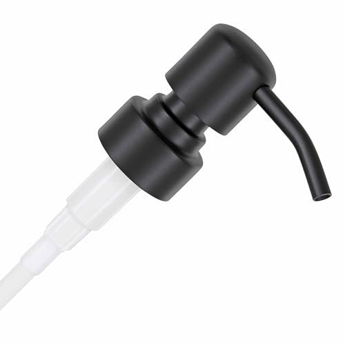 ALTGLAS Soap Dispenser Pump Head 'Zagreb' - Spare Replacement for Standard Neck Size - 26-28 mm Thread From Stainless Steel (Black)