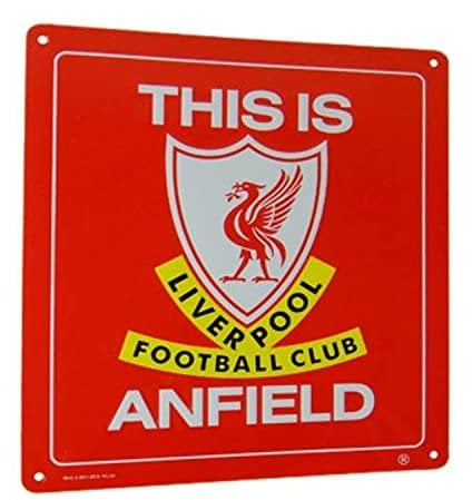 Liverpool FC Schild: This is Anfield, Metall, Rechteckig, 25L x 23B cm, Wandmontage, Wanddekoration