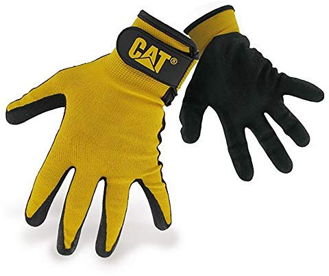 Caterpillar 17416 Herren Nylon-Handschuhe mit Nitrilbeschichtung (X Large) (Schwarz)