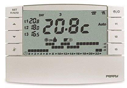 Perry 1TXCRTX05RX01 Cronotermostato Wireless Completo Parete, Bianco
