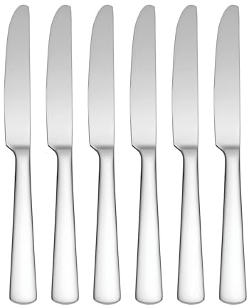 Oneida Aptitude Everyday Flatware Dinner Knives, Set of 6 , 18/0 Stainless Steel, Silverware Set, Dishwasher Safe