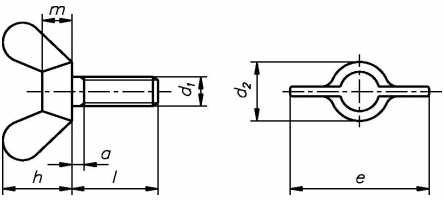 Reidl Flügelschrauben 4 x 20 mm DIN 316 Messing blank 100 Stück