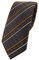 TigerTie - schmale Designer Krawatte in braun orange silberweiss dunkelblau gestreift
