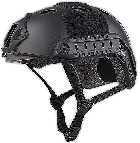 HANSTRONG GEAR Army Military Fast Helm PJ Typ Stil für Nahkampfschießen Airsoft Paintball (Schwarz)