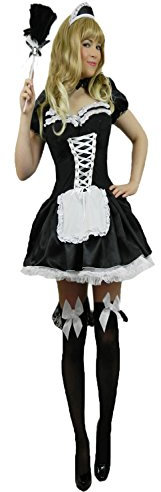 Yummy Bee - Maid Outfit Women - French Maid Costume - Rocky Horror Magenta Costume - Plus Size 8-26 - Includes Headband (7XL = 24-26)