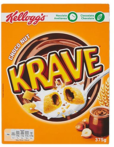 Kellogg's, Krave Choco Nut, Cornflakes mit Schokolade, 375 g
