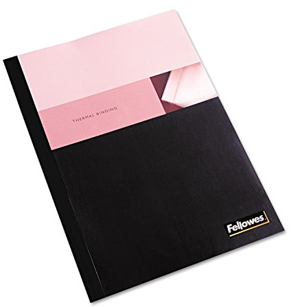 Fellowes Thermal Bind Covers, 90-Sht Cap, 11x8.5, Clear/Black, 10/PK (5256101)