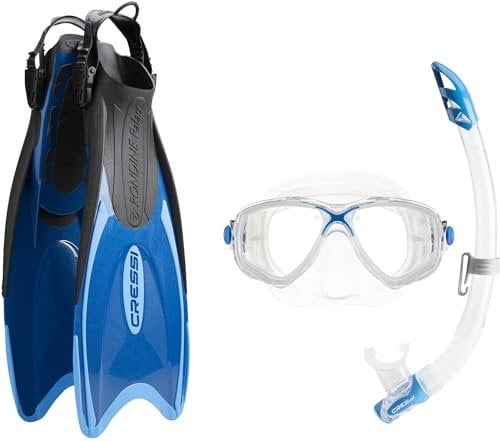 Cressi Schnorchel-Sets Palau Marea Bag, Blau/Azurblau, L/XL, CA122644