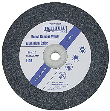 Faithfull FAIGW15020F Bench Grinding Wheel Alox 150mm x 20mm Fine